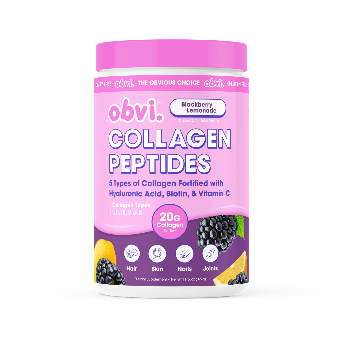 Obvi Collagen Peptide | Blackberry Lemonade