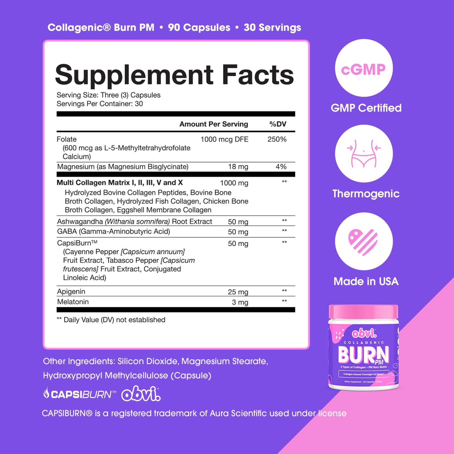 Obvi Burn PM 90 Capsules - 1 Pack