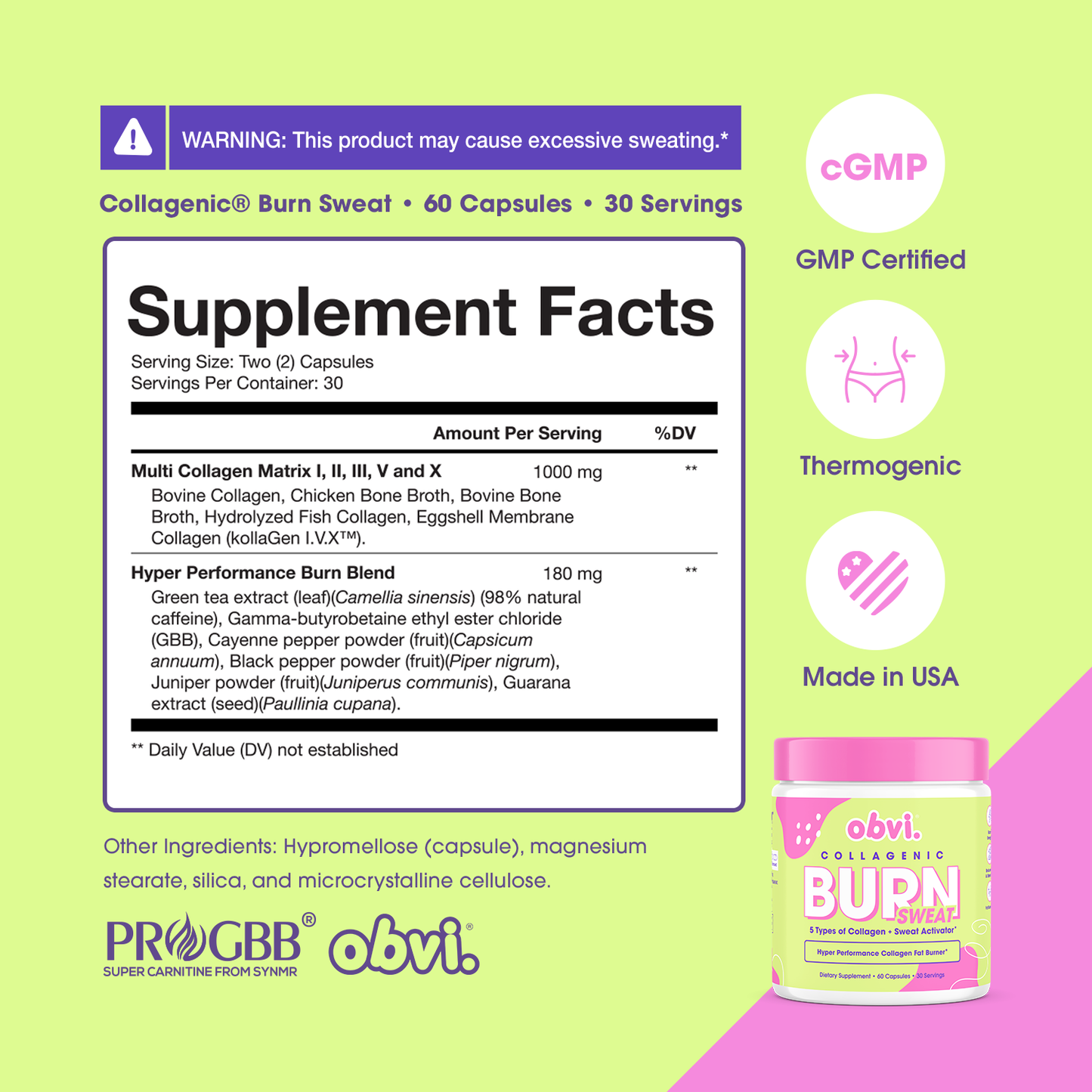 Obvi Burn SWEAT 60 Capsules - 1 pack