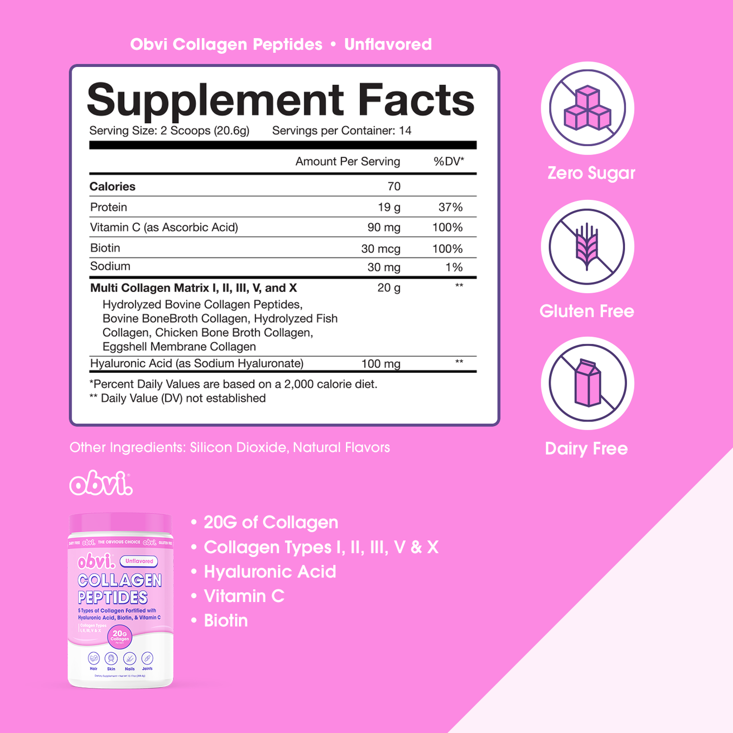 Obvi Collagen Peptide Unflavored 10.17 OZ - 1 pack